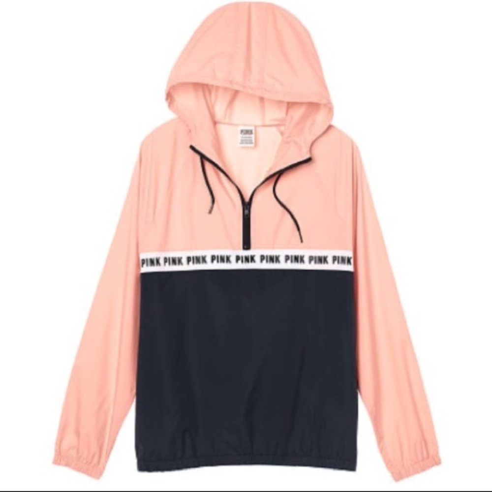 VS Pink Anorak Quarter-Zip Windbreaker